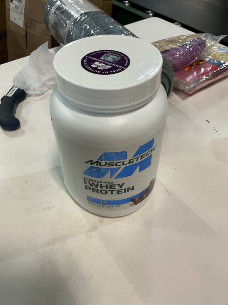 Condition photo showing New/Like New for best before-11/sep/2028) muscletech grass-fed whey protein powder (triple chocolate, 1.8lb) - whey protein smoothie & milk shake mix supports muscle gain & recovery - 20g of whey protein for women & men - non-gmo, gluten-free triple chocolate 1.8 pound (pack of 1)