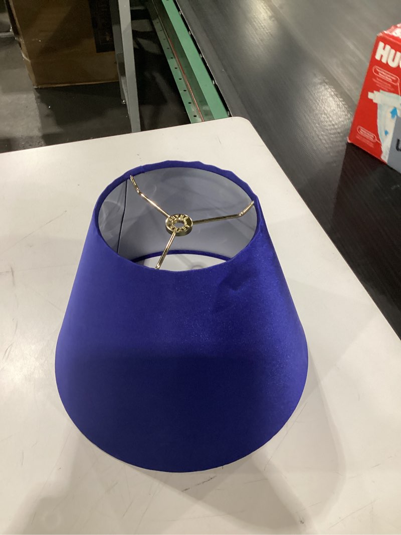 Condition photo showing Good Condition for Aspen Creative 32137 Transitional Empire Shape Spider Construction Lamp Shade, Berry Blue, 6" Top x 12" Bottom x 9" Slant Height