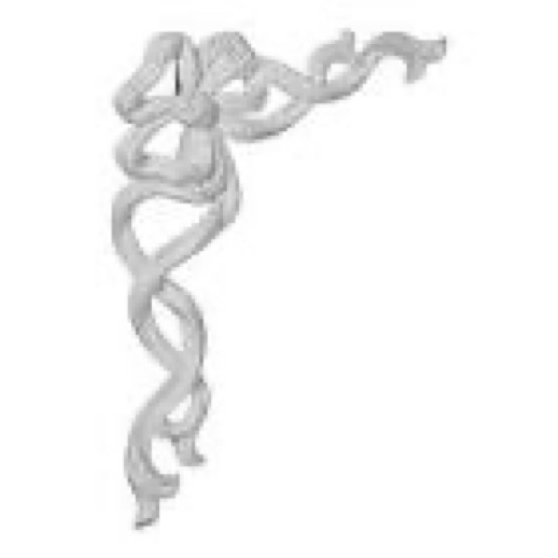 Ekena Millwork 8 1/4"W x 13"H x 7/8"P Versailles Medium Ribbon with Bow Onlay, 2 Lefts & 2 Rights
