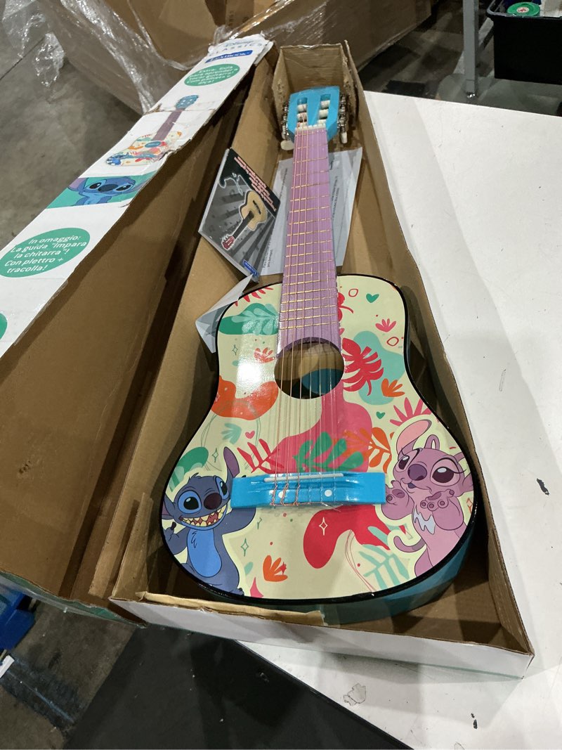 Condition photo showing Good Condition for lexibook, disney stitch, my first wooden acoustic guitar, 6 nylon strings, 78 cm (30"), learning guide, pick and strap included, blue, k2000d disney stitch - wooden