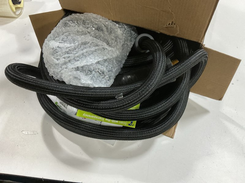 Condition photo showing New/Like New for relxitl garden hose, flexible water hose, ultra lightweight non-expanding hose with 10 function sprayer, leak proof, pressure resistant for yard, outdoor (black, 50ft) 50ft black