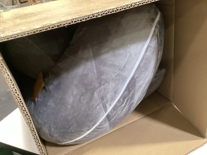 Condition photo showing Good Condition for queen rose pregnancy pillow, u shaped full body pillows for sleeping support, 65 inch maternity pillow for pregnant women, dark grey cozy velvet - gray 65in