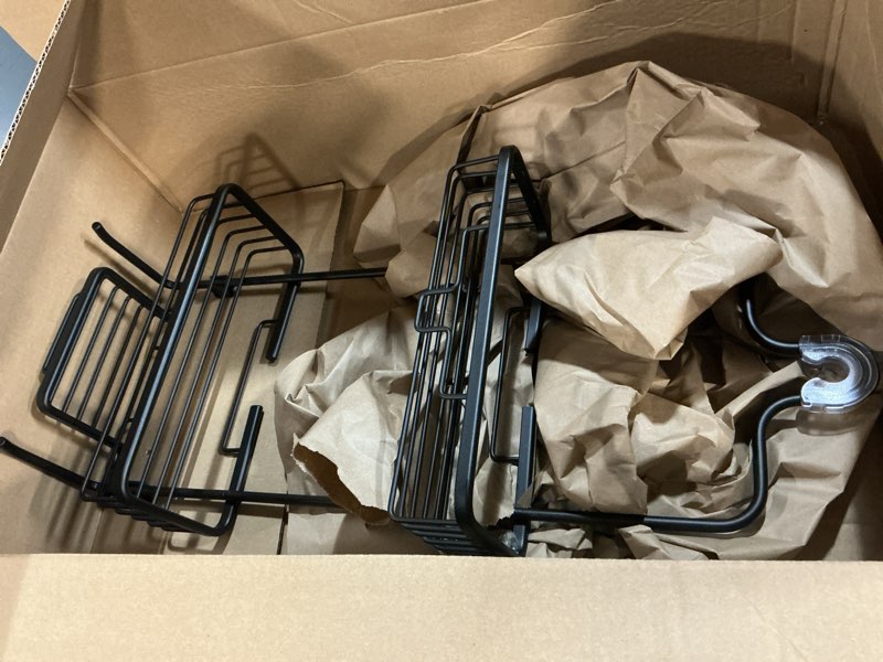 Condition photo showing Good Condition for Zenna Home Rustproof Hanging Shower Caddy, Over the Shower Head Caddy with 2 Shelves and Built In Hooks, Aluminum Bathroom Hanging Organizer, Bronze