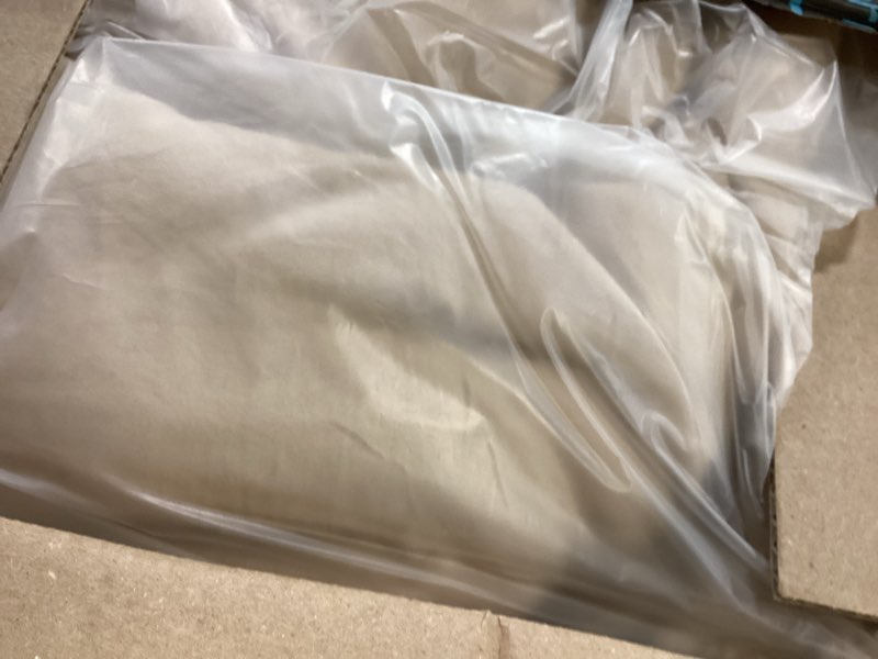 Condition photo showing As Is for Bedsure Tufted Boho Comforter Set King Size - Khaki Boho Bed Set, GentleSoft™ 3 Pieces Farmhouse Shabby Chic Embroidery Bedding, Gifts for Woman, Soft Jacquard King Comforter for All Seasons King 09 - Khaki - Elegant