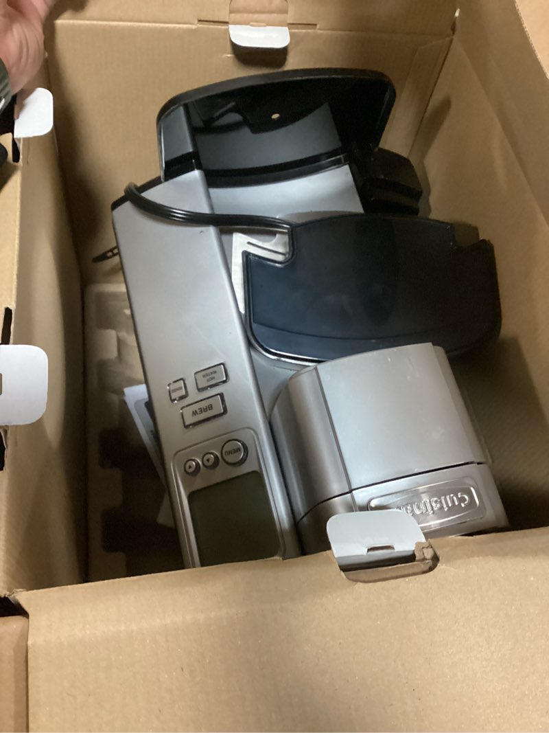 Condition photo showing As Is for Cuisinart Coffee Maker, Single Serve 72-Ounce Reservoir Coffee Machine, Programmable Brewing & Hot Water Dispenser, Stainless Steel, SS-10P1,Silver
