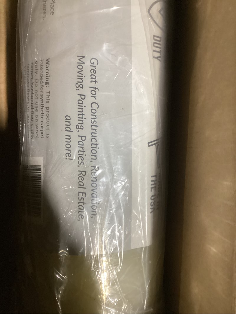 Condition photo showing New/Like New for carpet protector film 30" x 200' roll. made in the usa! easy unwind, clean removal, strong and durable carpet protector. clear, self-adhesive surface protective film. (b09k21rncb)