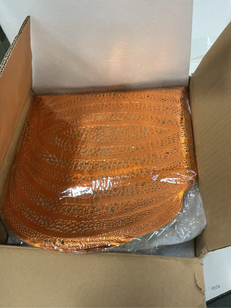 Condition photo showing New/Like New for Jinei 8 Pcs Thanksgiving Fall Tableware Set Include Large Ceramic Pumpkin Shaped Plates White Dinner Ceramic Plates Small Pumpkin Shaped Bowls and Place Mats for Autumn Halloween Table Party Decor