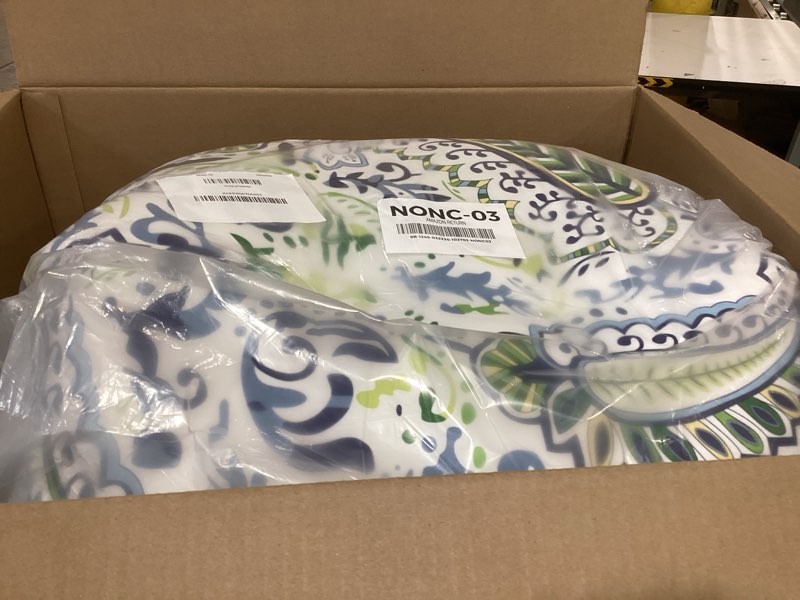 Condition photo showing Good Condition for outdoor patio cushion, rocking chair cushion, tufted pads, set of upper and lower with ties pack of 2 (2 sets) - back 20"×17", seat 17"×17" (green bottom flowers)