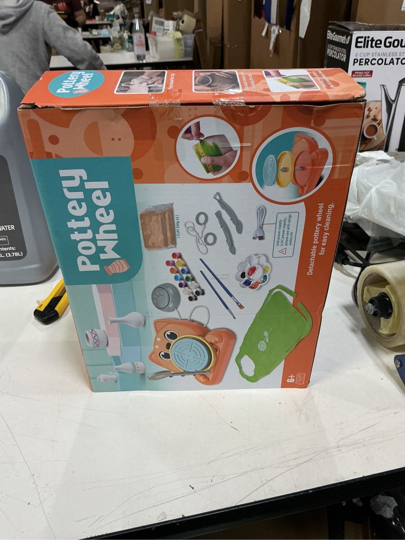 Condition photo showing Good Condition for Pottery Wheel for Kids - Complete Pottery Painting Kit Art Supplies Arts and Crafts for Girls Boy Kids Toy, Birthday Halloween Christmas Gift for Kids Ages 6 7 8 9 10 11 12+, (Dog) Orange
