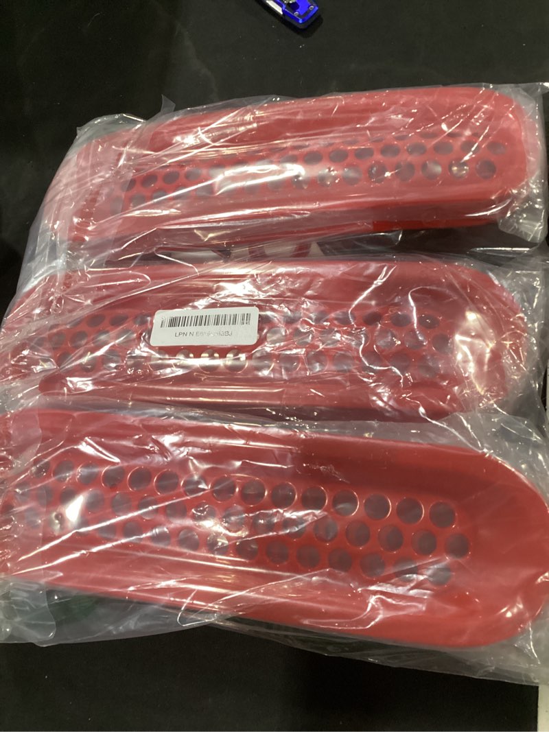 Condition photo showing As Is for mesh grill insert grille inserts cover fit for 2007-2018 jeep wrangler jk jku(red) mesh red