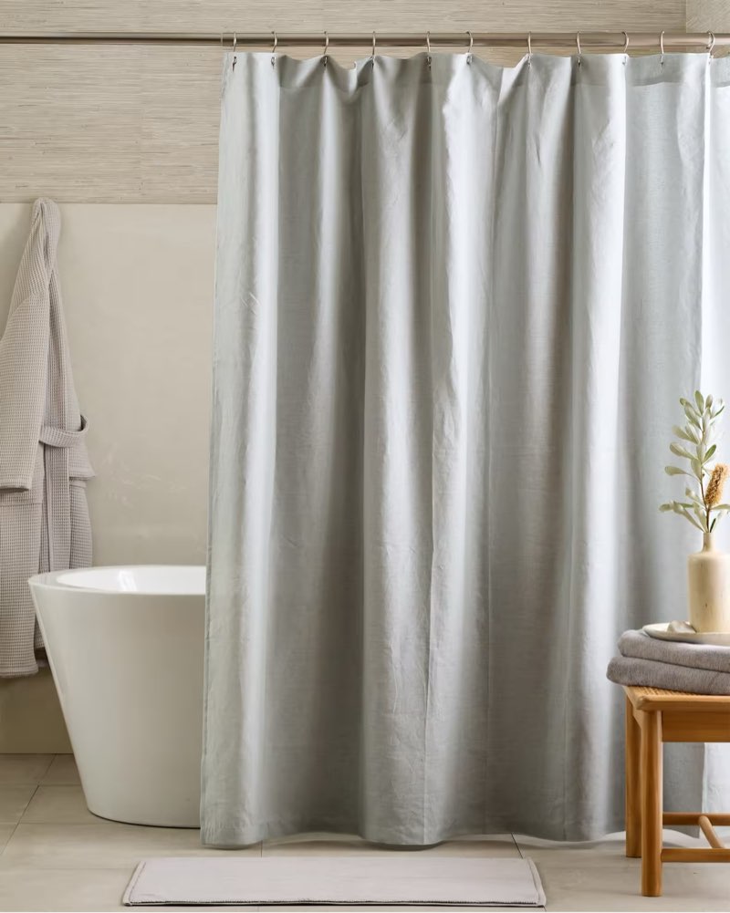 quince european linen shower curtain mist 72 in x72 in 