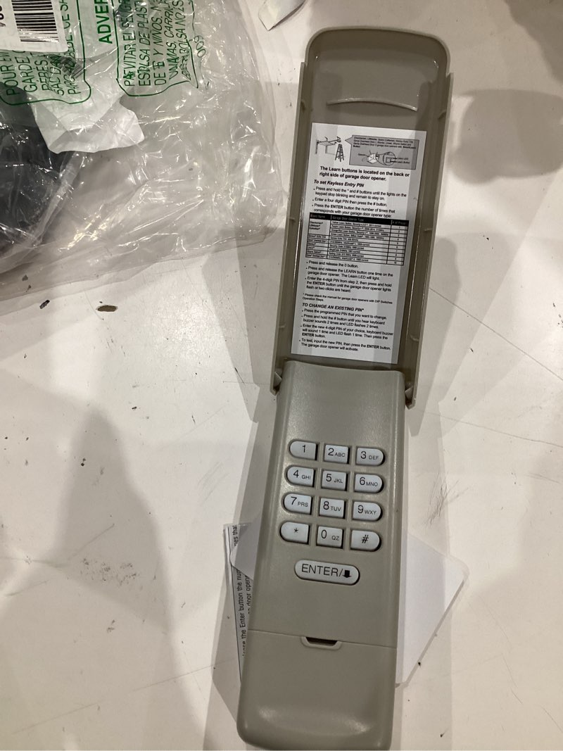 Condition photo showing Good Condition for universal garage door opener keypad for liftmaster chamberlain craftsman wayne dalton openers produced since 1993, wireless keypad keyless entry, replaces 877/878max 377/977/877/66lm, safe security gray