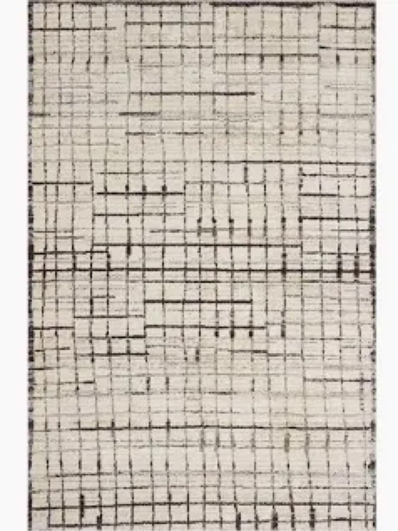 loloi jeremiah brent bleecker collection ble-01 ivory/charcoal 2'-7" x 8'-0" runner rug