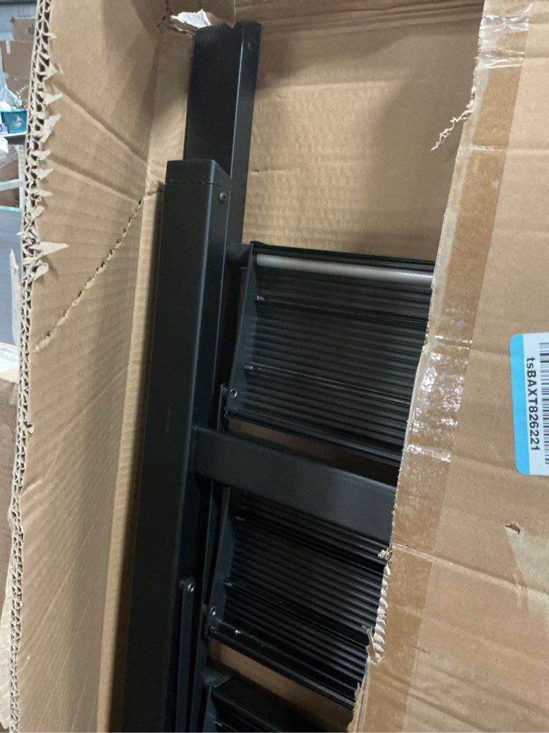 Condition photo showing Good Condition for 5 Step Ladder, Lightweight Folding Step Stool with Convenient Handgrip,Aluminum 330lbs Capacity Step Ladder for Office,Household,Kitchen(Black) Black 5 Step