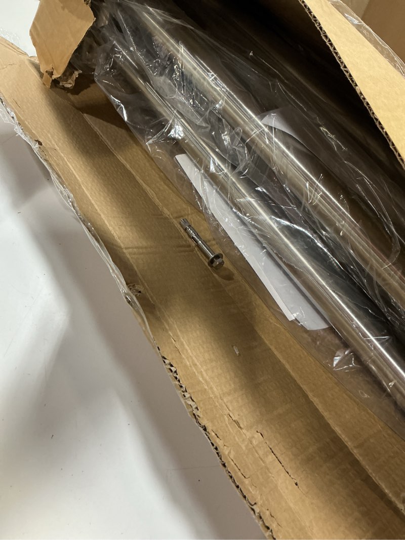 Condition photo showing New/Like New for 24 in. l x 5.5 in. w x 7.5 in. h rectangular bathroom safety handrail wall mounted flip up support rail silver