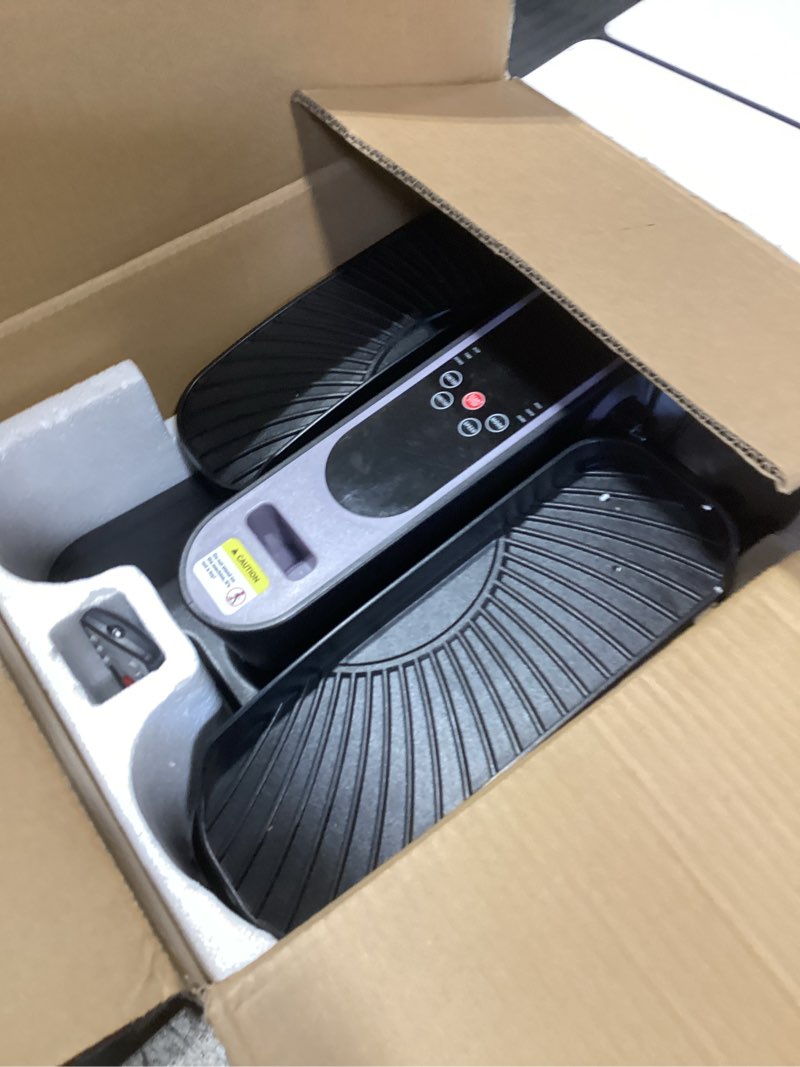 Condition photo showing New/Like New for Under Desk Elliptical Machine, Electric Leg Exerciser for Seniors, Compact Seated Pedal Exerciser, Portable Elliptical Trainer with Remote and Non-Slip Pedals for Teens Adults EM-01 Blue this is black similar to it