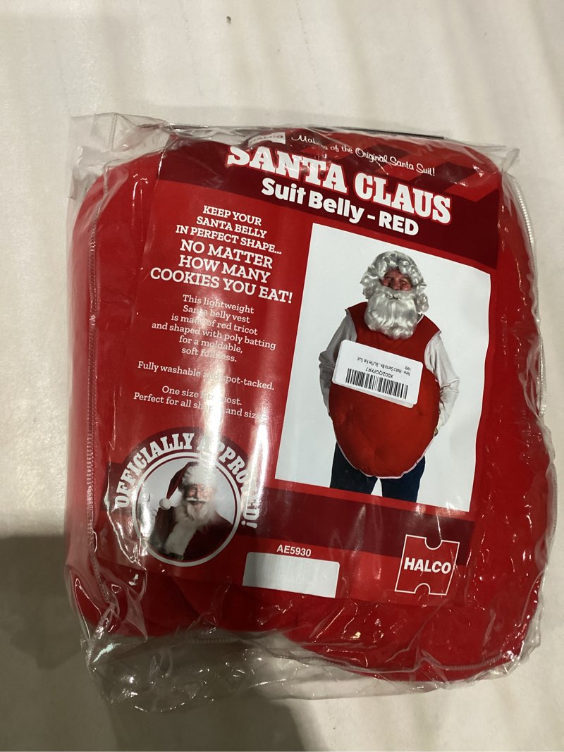 Condition photo showing Good Condition for Halco Santa Belly Stuffer Fat Suit Vest