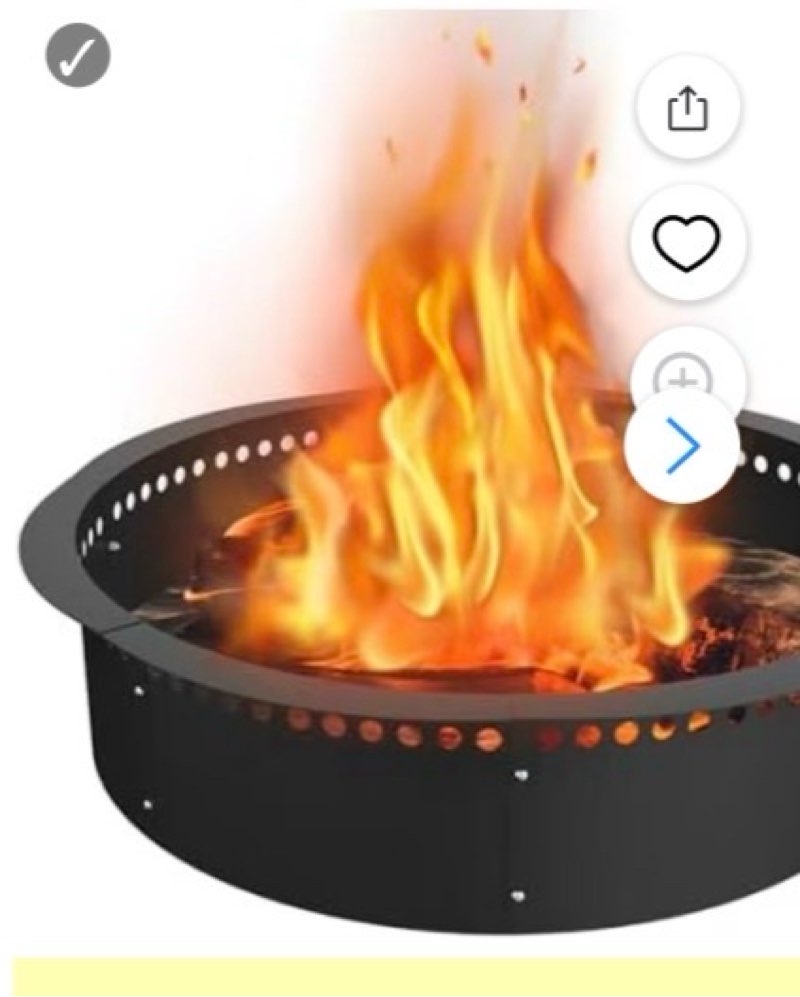 Fiaygro Smokeless Fire Pit Ring, 52 inch Outer/48 inch Inner Heavy Duty Large Solid Steel Firepit Li