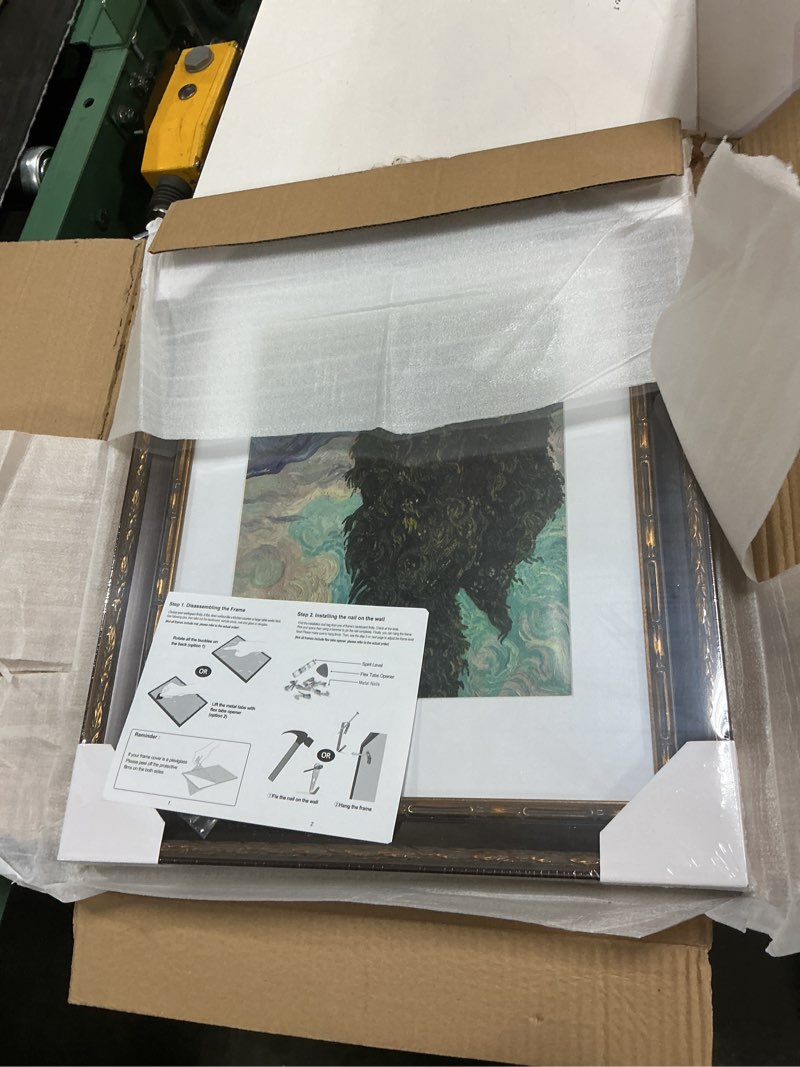 Condition photo showing New/Like New for yaetm 11x14 vintage picture frame, ornate antique bronze 11x14 frame with real glass, 1.4-inch wide molding, white mat for 8x10 photo - portrait/landscape, wall mount (brown/gold, single) 11x14 - 1 pack antique bronze & brown