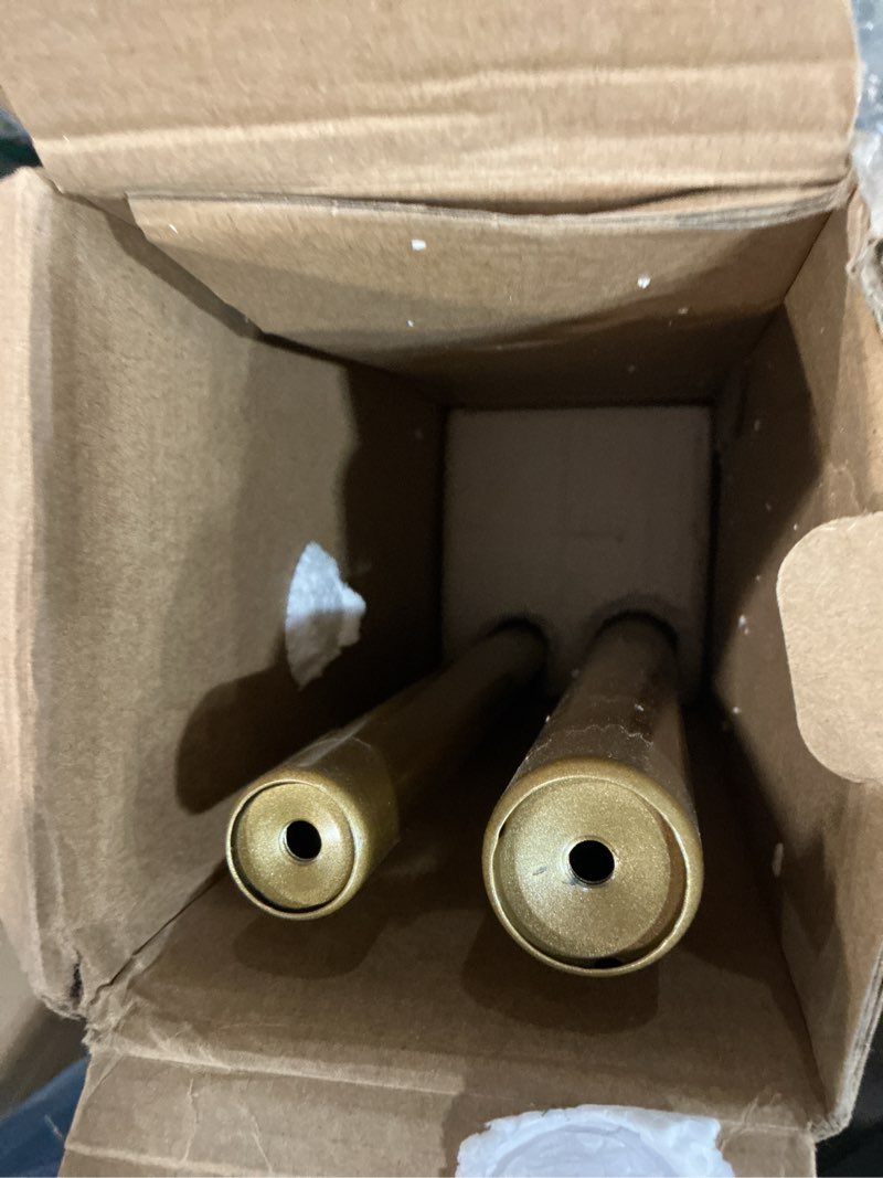 Condition photo showing Good Condition for 1 Inch Gold Double Curtain Rods 36 to 72 Inches (3 to 6 ft), USFOOK Drapery Rods for Windows, Telescoping Dual Curtain Rod with Luxury Translucent Finials 36-72" Luxury Gold