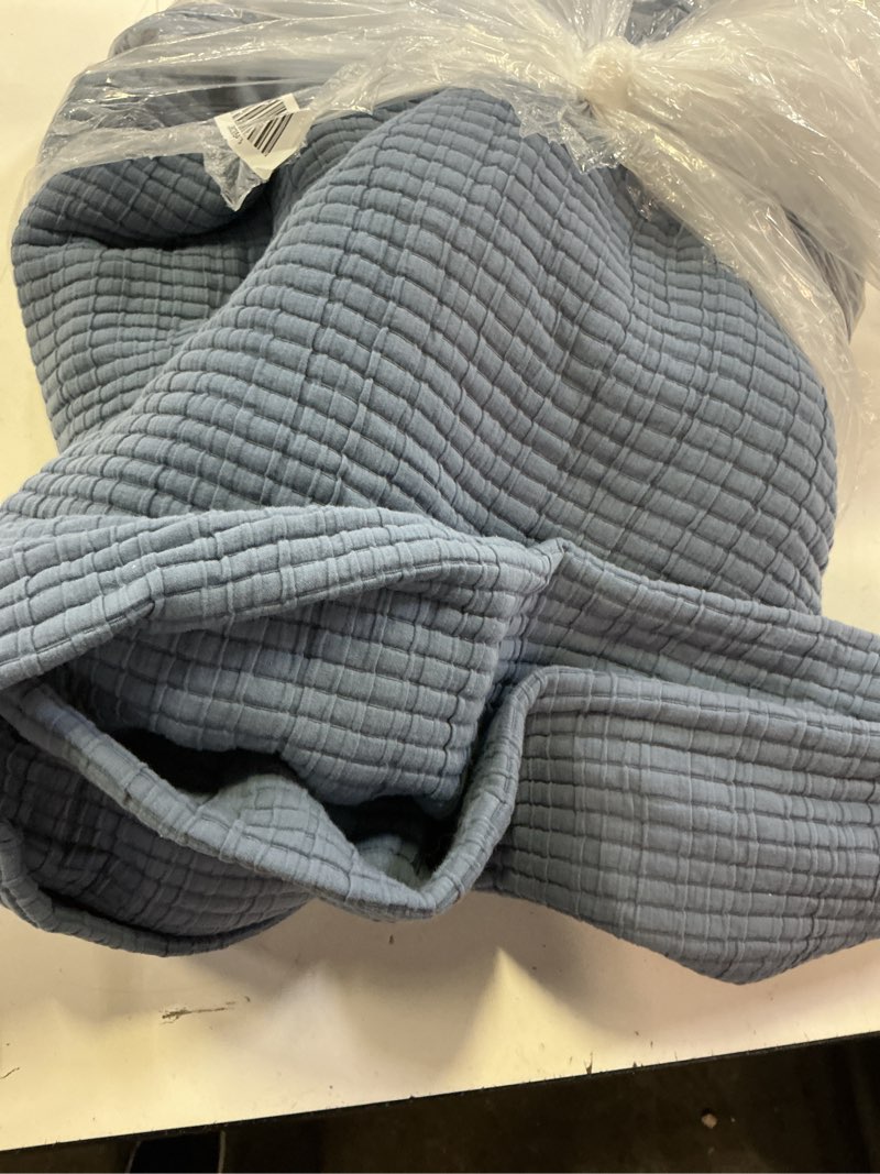 Condition photo showing Good Condition for organic ribbed cotton coverlet set, full/queen, mineral