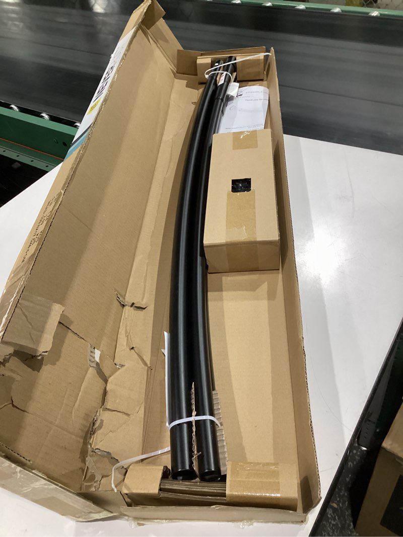 Condition photo showing Good Condition for Zenna Home Rustproof Double Curved Shower Curtain Rod, No Drill Adjustable Curved Tension Shower Curtain Rod for Bathroom, Easy Install, Rounded for Extra Room, 50 to 72 Inches, Matte Black