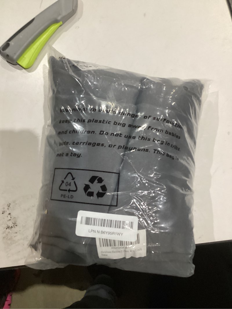 Condition photo showing New/Like New for ChrisDowa Blackout Curtains 72 inches Long for Bedroom - 2 Panels Set Grommet Thermal Insulated Room Darkening Curtains for Living Room (Grey, 42 x 72 Inch) 42"W x 72"L (Pack of 2) Grey