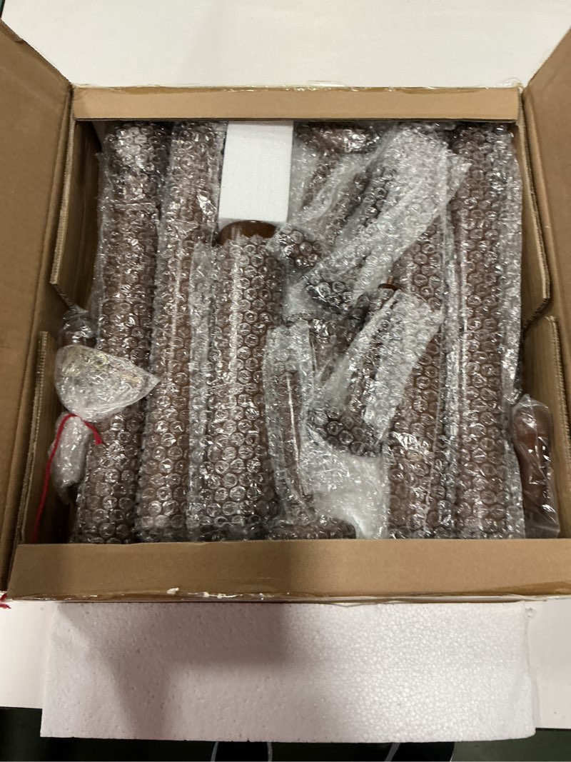 Condition photo showing Good Condition for Solid Wood Coat Rack Freestanding Coat Tree with 10 Hooks for Bedroom, Livingroom, Entryway, Sturdy Coat Hanger Stand for Hats, Coats, Scarves, Handbags, Purses Walnut Brown