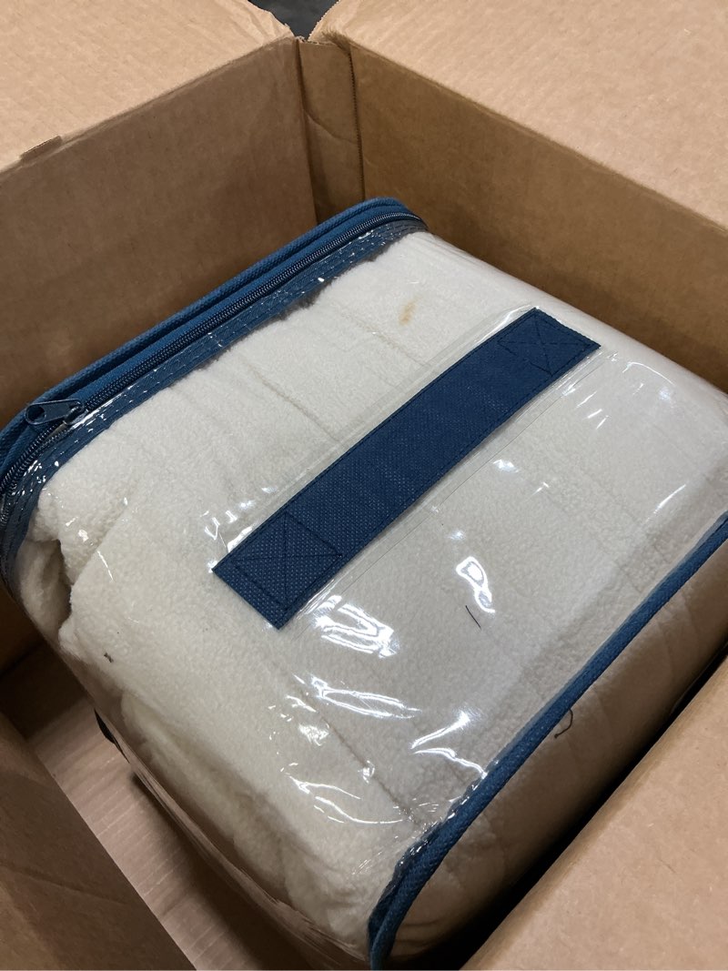 Condition photo showing Good Condition for Serta Heated Blanket - Reversible Fleece to Sherpa Electric Blanket, Fast Heating, Auto Shut Off Timer, Multi Heat Setting, ETL Certified, Machine Washable, Tan King 90"x 100" King (90"x 100") Tan