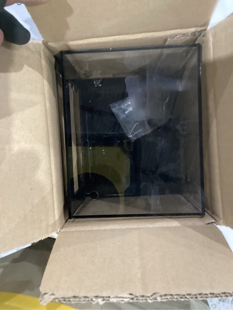 Condition photo showing As Is for 1 Pack Acrylic Tip Jar for Money Tip Box Bucket with 2 Paste Hooks, 2 Expansion Screws - Money Storage Container, Raffle Cash Box, for Bartender, Restaurants, Bars, Musicians - 6 x 4 x 5 Inch 1PCS