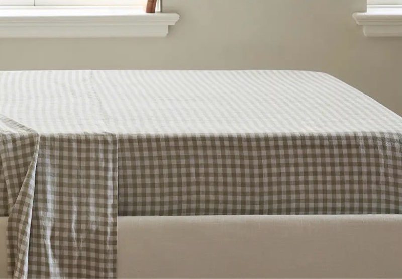 European Linen Sheet (Willowleaf Gingham Queen)