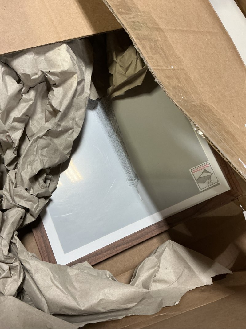 Condition photo showing Good Condition for upsimples 12x18 Picture Frame, Display Pictures 11x17 with Mat or 12x18 Without Mat, Wall Hanging Photo Frame, Brown, 1 Pack Brown 12x18