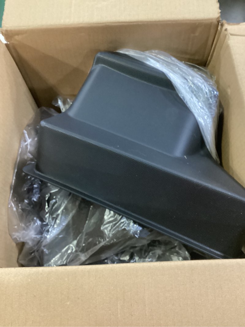 Condition photo showing As Is for trunk side storage bins for 24-26 tesla model 3 highland (tpe lid) | waterproof tpe bins with carpeted lids, hides messy gear like umbrellas and shoes, keeping your trunk spotless and flat