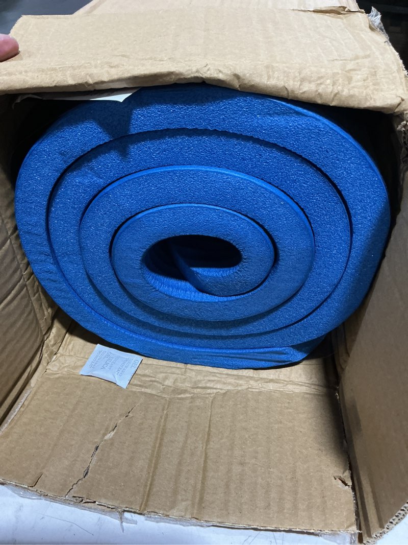 Condition photo showing New/Like New for foam sleeping pad for camping - 1.25-inch-thick waterproof sleep pad with carry straps for cots, tents, or sleepovers by wakeman outdoors (black) blue 1 pack