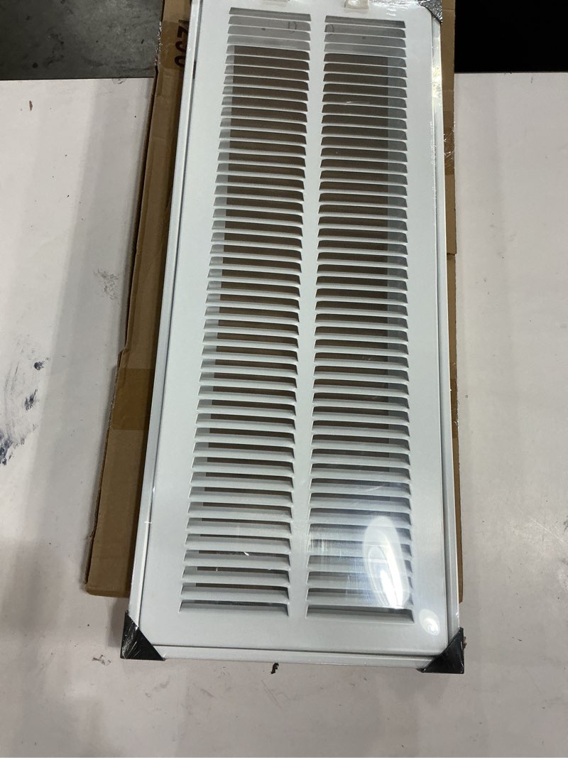 Condition photo showing New/Like New for HVAC Premium 8 x 24 Duct Opening Steel Return Air Filter Grille, for 1-inch Filter, Removable Door, Flat Stamped HVAC Vent Cover Grille, Outer Dimensions 10.5 x 26.5
