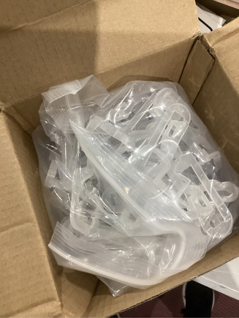 Condition photo showing Good Condition for Yulejo Christmas Light Clips Gutter Hooks for Gutters and Shingles Holiday Work with C6 C7 C9 LED Mini Icicle Lights Decor (120 Pcs) 120 Translucent