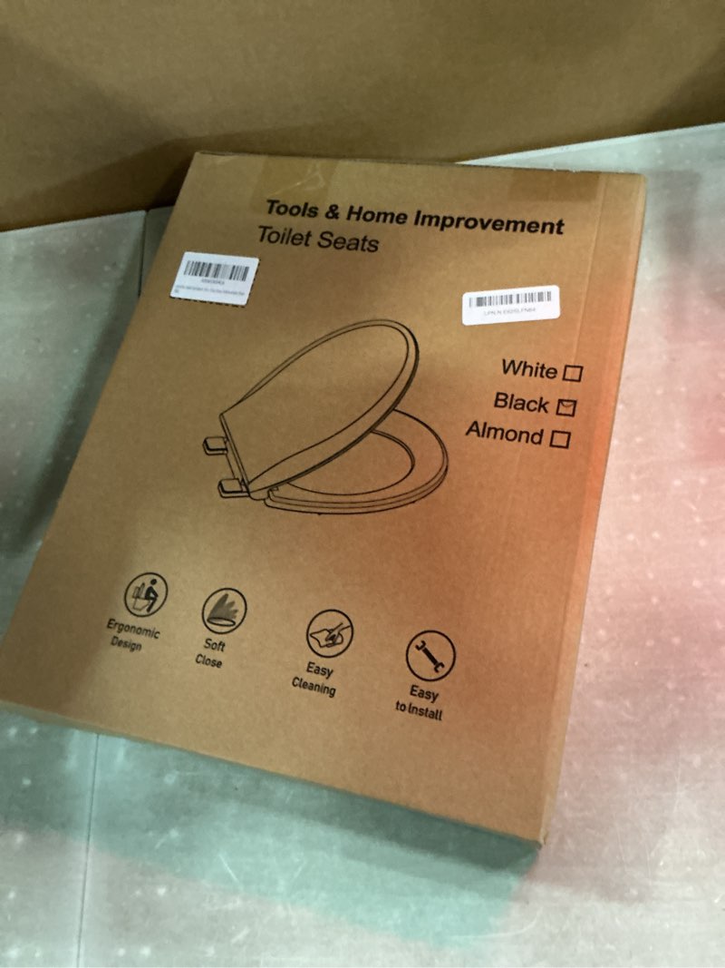 Condition photo showing New/Like New for aünsffer toilet seat round soft close16.5'', toilet lid slow close quiet no slam, easy installation & release?safe pp material easy clean, comfortable ergonomic design, 2 years support, white plastic white round 16.5inch