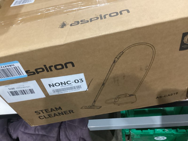 Condition photo showing New/Like New for Aspiron Steam Cleaner, 293°F 58 PSI Powerful Multipurpose Handheld Steam Mop for Home Use, 21 Attachments, 50Oz Capacity, Heavy Duty Steamer for Carpets, Floors, Cars, Tiles, Crack Cleaning, Turquoise