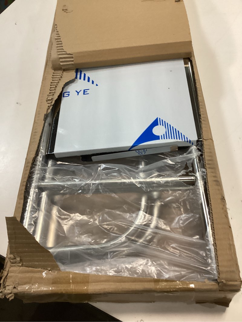 Condition photo showing Good Condition for 2-Tier Over The Toilet Storage, Over Toilet Bathroom Organizer, Freestanding Metal Bathroom Shelves, Over The Toilet Organizer with Hooks and Paper Holder, Space-Saving, Stainless Steel Stainless steel two layers Stainless Steel 2 Layers