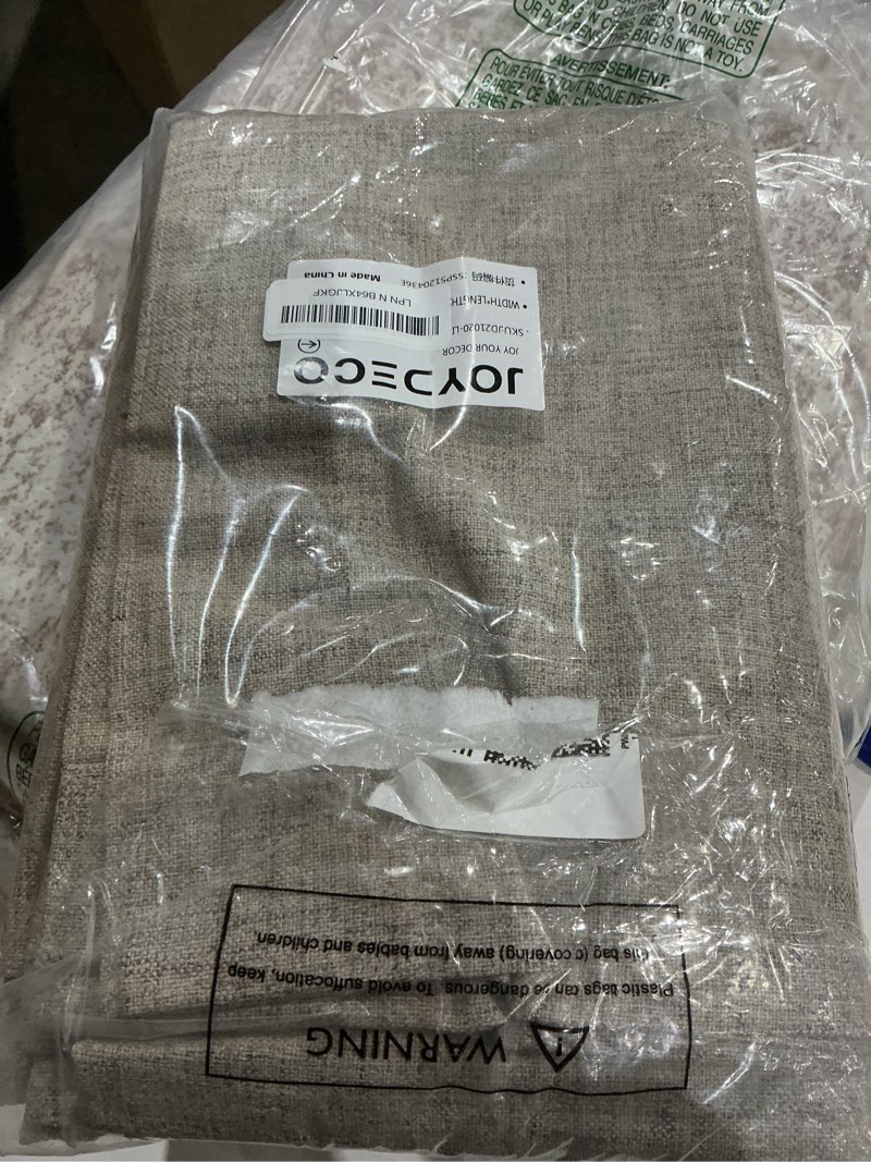 Condition photo showing New/Like New for Joydeco Blackout Curtains for Bedroom - 72 Inch Long 100% Light Blocking 2 Panels Set Linen Drapes, Thermal Insulated Room Darkening Curtains, Linen Textured for Living Room, Rod Pocket & Back Tabs Linen 52"W x 72"L (Pack of 2)