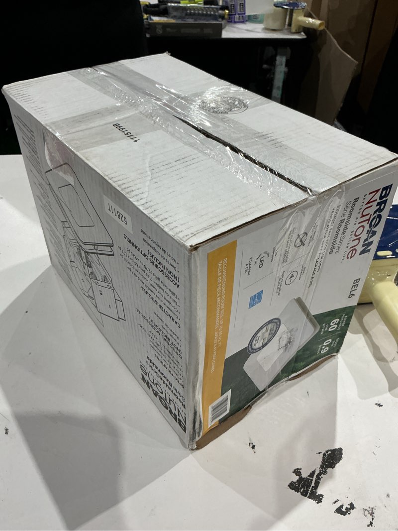 Condition photo showing As Is for broan-nutone 0.9-sone 60-cfm white lighted bathroom fan (energy star certified)