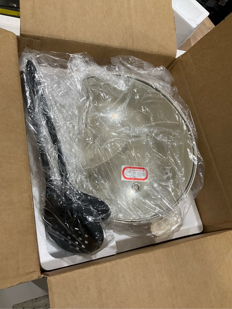 Condition photo showing Good Condition for Dezin Hot Pot Electric with Divider, 6L Double-Flavor Shabu Shabu Pot, Dual Sided Removable Non-Stick Hotpot Pot Electric, 3" Depth Chinese Hot Pot with Multi-Power Control, 2 Silicone Ladles Included Grey