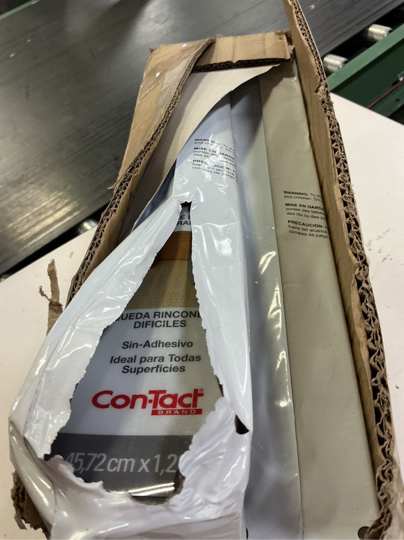 Condition photo showing Good Condition for con-tact brand adhesive zip-n-fit solid grip drawer 18" x 4', ribbed clear, 6 count 6 rolls ribbed clear
