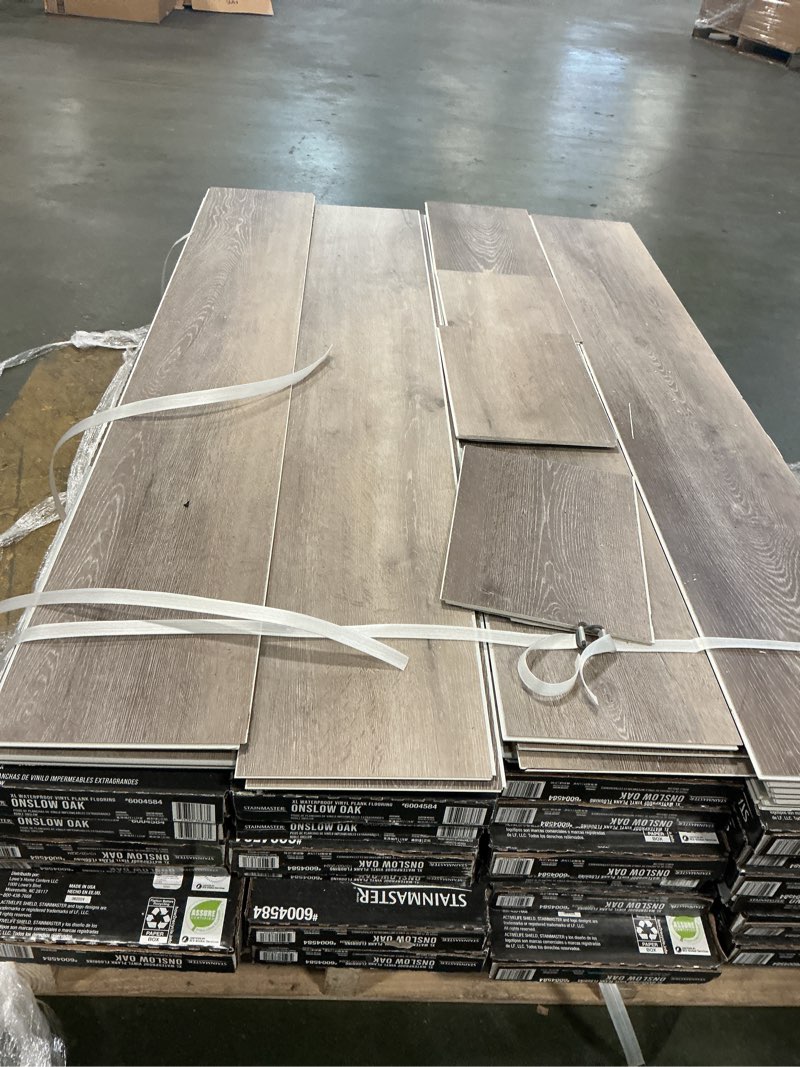 Condition photo showing Good Condition for STAINMASTER (Sample) Onslow Oak 22-mil x 9.05-in W Waterproof Luxury 24 Box’s of 18.78 sq ft 