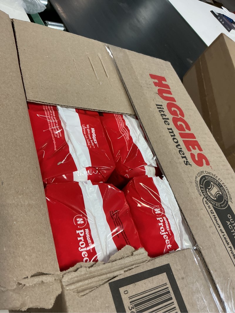 Condition photo showing Good Condition for Huggies Size 4 Diapers, Little Movers Baby Diapers, Size 4 (22-37 lbs), 150 Count (6 Packs of 25), Packaging May Vary Size 4 150