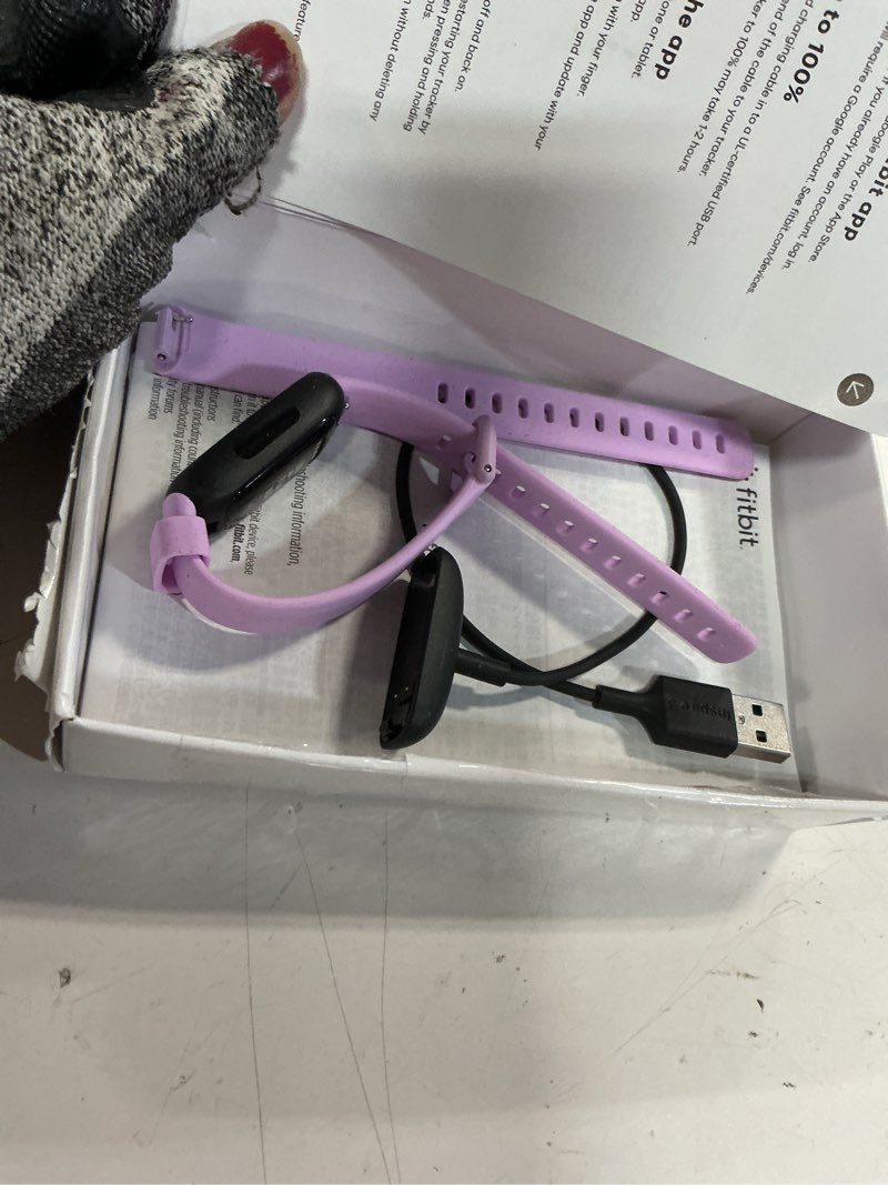 Condition photo showing Good Condition for fitbit inspire 3 health &-fitness-tracker with stress management, workout intensity, sleep tracking, 24/7 heart rate and more, lilac bliss/black, one size (s & l bands included) black/lilac bliss