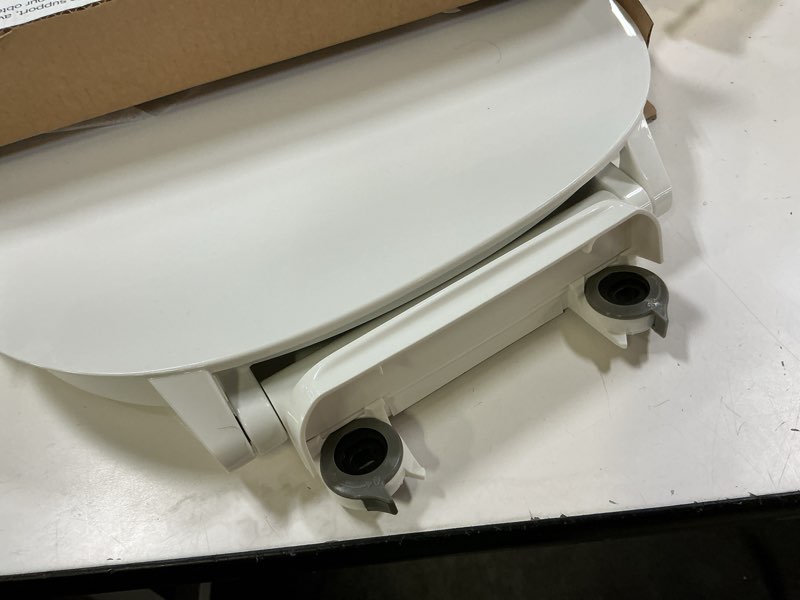 Condition photo showing As Is for KOHLER 57778-WCF-0 Cymbal ReadyLatch Quiet-Close Soft Close Toilet Seat Round, Flexible CoreFlex Material, Wider Toilet Seat Surface, Home Essentials, White White Round