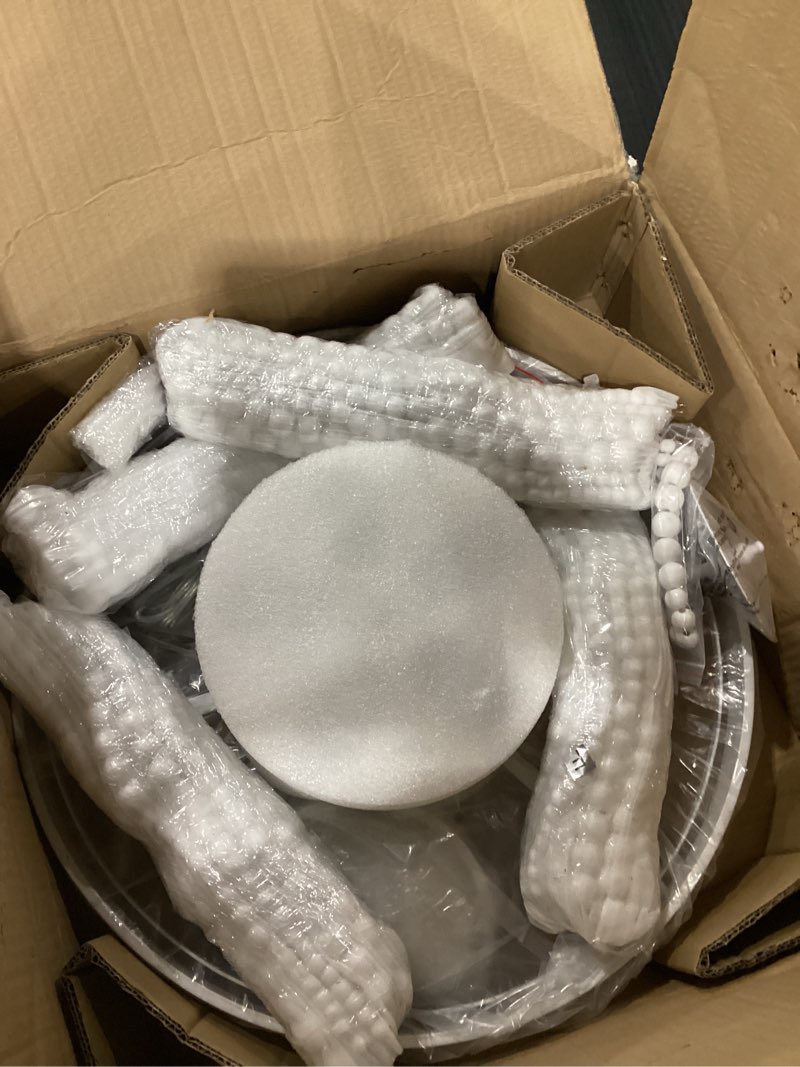 Condition photo showing Good Condition for Q&S Beaded Chandelier Farmhouse White Wood Beaded Boho Light Fixture Vintage Antique 8 Lights for Dining Room Nursery Kitchen Foyer Bedroom Living Room UL Listed