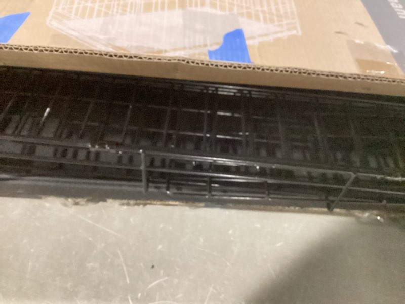 Condition photo showing As Is for midwest homes for pets 30-inch icrate for medium breeds, 21-40 lbs, single door folding dog crate with divider panel, leak-proof tray & secure latch, portable, durable & easy to assemble 30.7"l x 19.3"w x 21.5"h single door