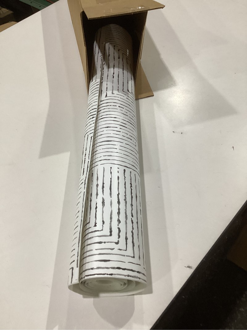 Condition photo showing As Is for nuwallpaper x scott living black ink peel & stick wallpaper, sls3975